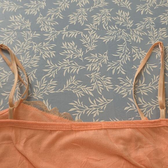 Juniors Sz L Orange Lace Textured Y2K 90s Fairy Beachy Maurices Tank Top - Picture 5 of 11